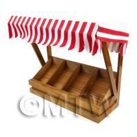 Miniature 4 Section Long Tilted Shop Display With Red Striped Canopy